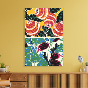 Arte de Flor Abstracta de Magenta y Naranja Vibran