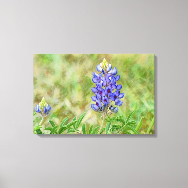 Arte de Flor de Bluebonnet de Texas Primer Plano (Anverso)