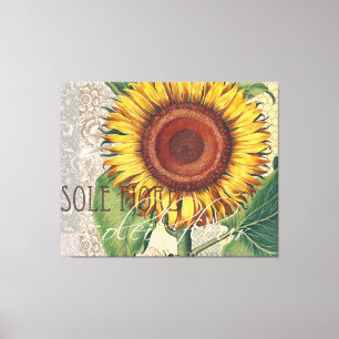 Arte de Flor de Damasco Vintage Girasol