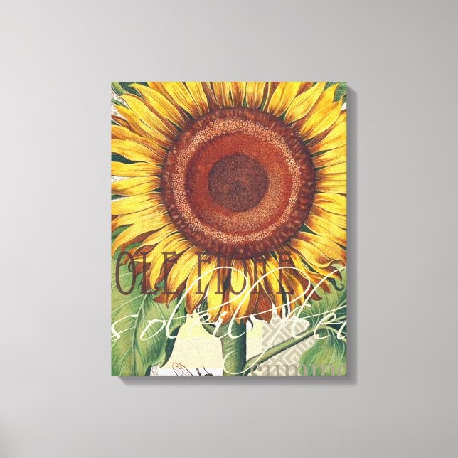 Arte de Flor de Damasco Vintage Girasol (Anverso)
