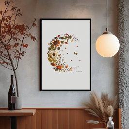 Arte de Flor de Media Luna Floral l Obra de Arte d