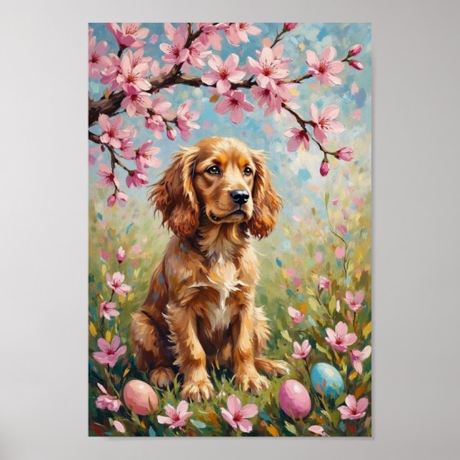 Arte de Flor de Pascua de Cocker Spaniel Americano (Frente)