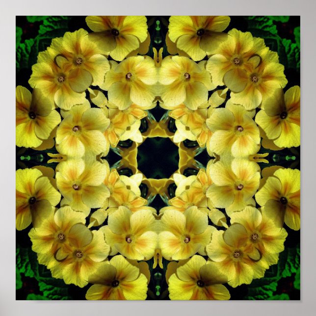 Arte de Flor de Prímula Amarilla  (Frente)