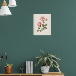 Arte de flor de rosa, impresión de arte de pared d