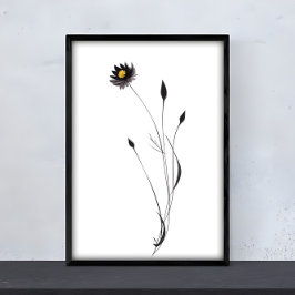 Arte de flor de tinta - Poster cautivador de diseñ