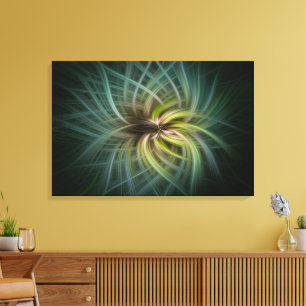 ARTE DE FLOR DE VÓRTICE ABSTRACTO - DIGITAL VERDE 