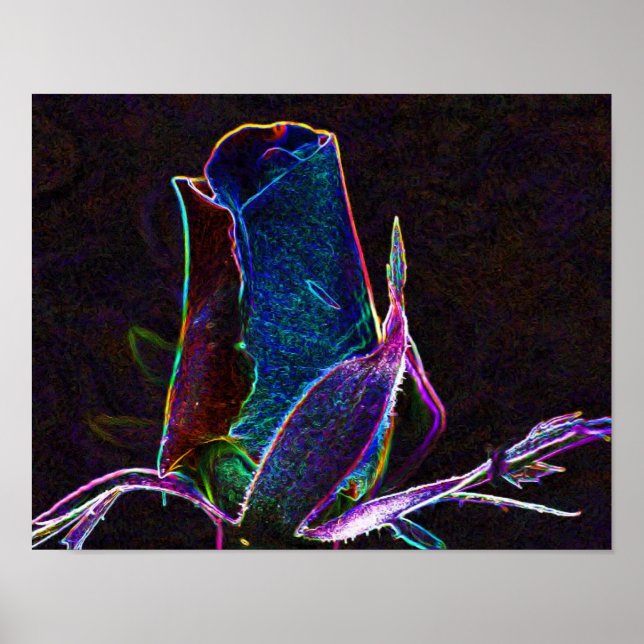 Arte de Flor Eléctrica de Rosebud (Frente)