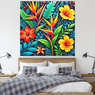 Arte de Floración de Hojas Tropicales