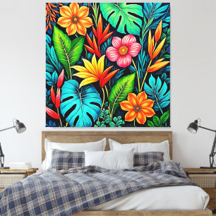 Arte de Floración de Jungla Tropical Vibrante