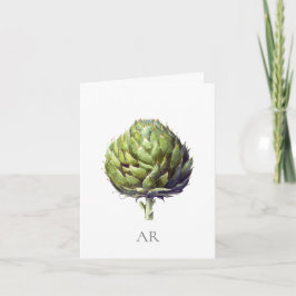 Arte de flores de artichoa verde de estilo vintage