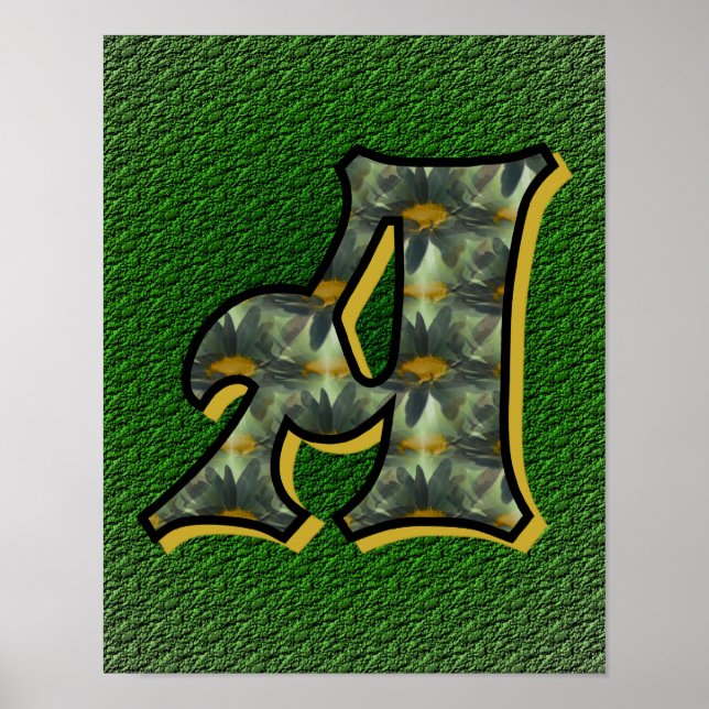 Arte de flores de margaritas con inicial de monogr (Frente)