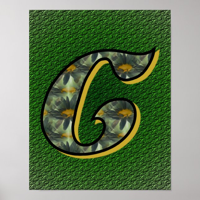 Arte de flores de margaritas iniciales de monogram (Frente)