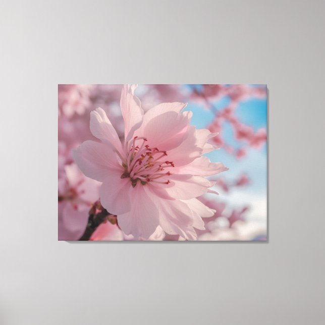 Arte de flores de primavera serena en lienzo (Anverso)