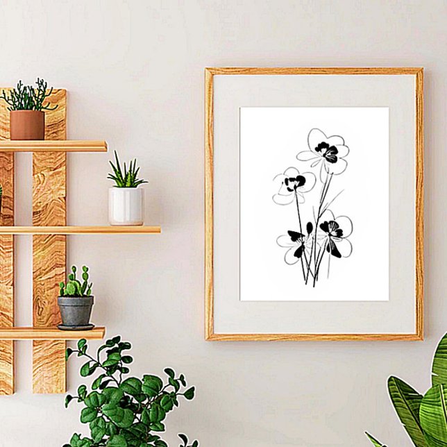 Arte de flores minimalistas esbozadas (Subido por el creador)