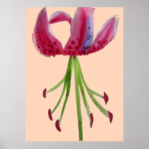 Arte de flores modernas en acuarela grande lirio r