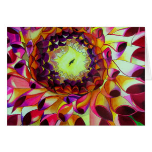 Arte de flores originales abstracto de Purple Dahl