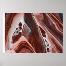 Arte de fluido azul marrón Pintura de geoda de ága
