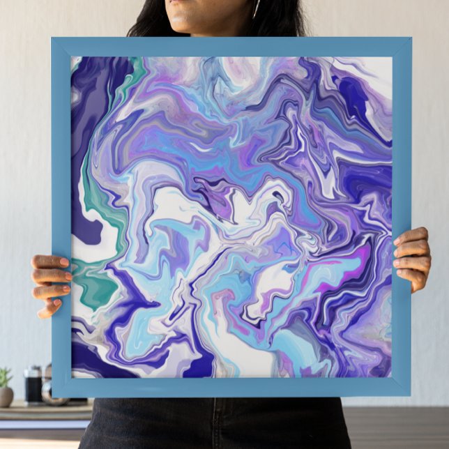 Arte de fluido de mármol azul perinoso (Subido por el creador)