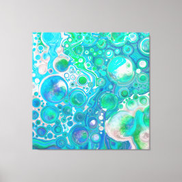 Arte de fluido de mármol azul y verde de vidrio ma