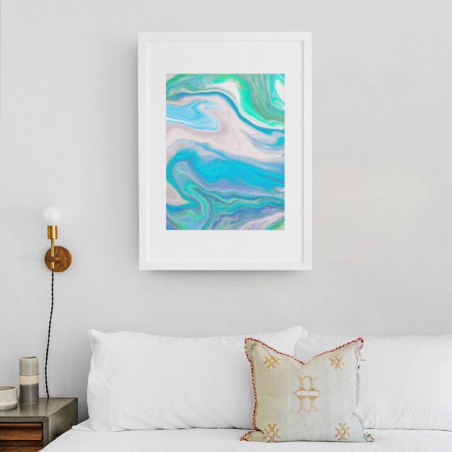 Arte de fluido de mármol azul y verde de vidrio ma (Subido por el creador)