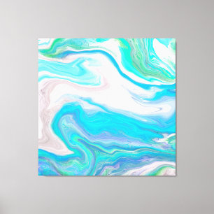 Arte de fluido de mármol azul y verde de vidrio ma