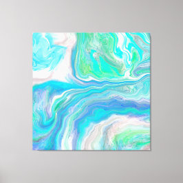 Arte de fluido de mármol azul y verde de vidrio ma