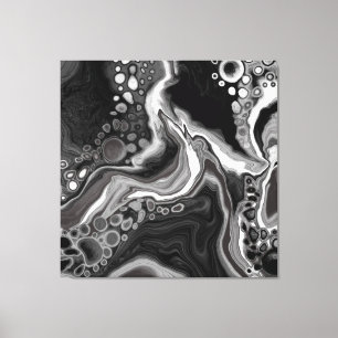 Arte de fluido digital de mármol blanco y negro