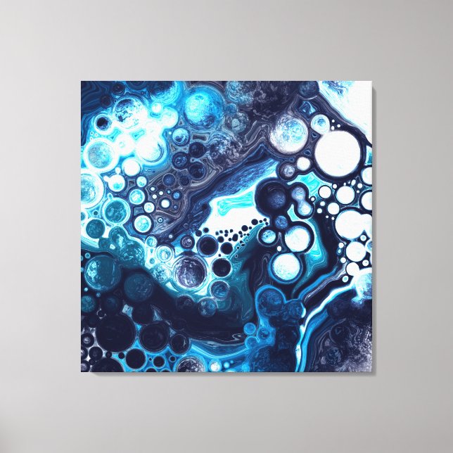 Arte de fluidos de mármol azul y blanco (Anverso)