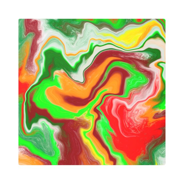 Arte de fluidos de mármol rojo, verde y borgoñoso (Anverso)