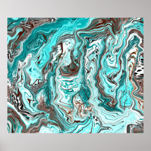Arte de fluidos de mármol verde azulado y negro