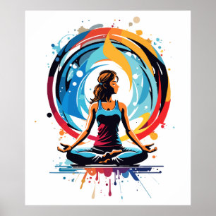 Arte de flujo de energía de meditación serena