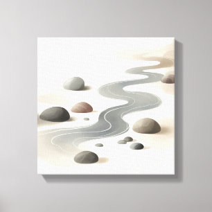 Arte de flujo de río Japandi para interiores zen t