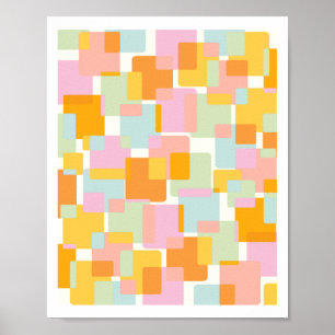 Arte de forma geométrica Cute Boho Retro Pastel