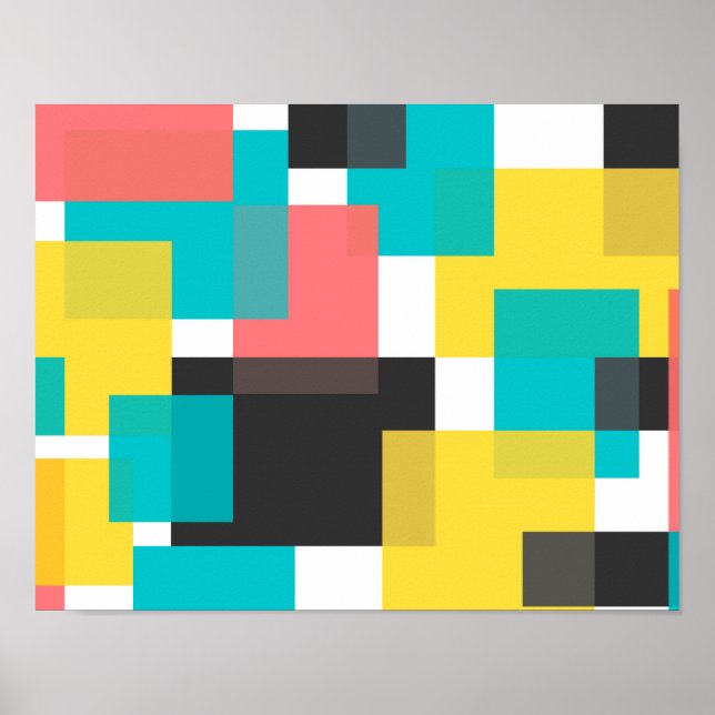 Arte de formas geométricas, coloridas, frescas, mo (Frente)