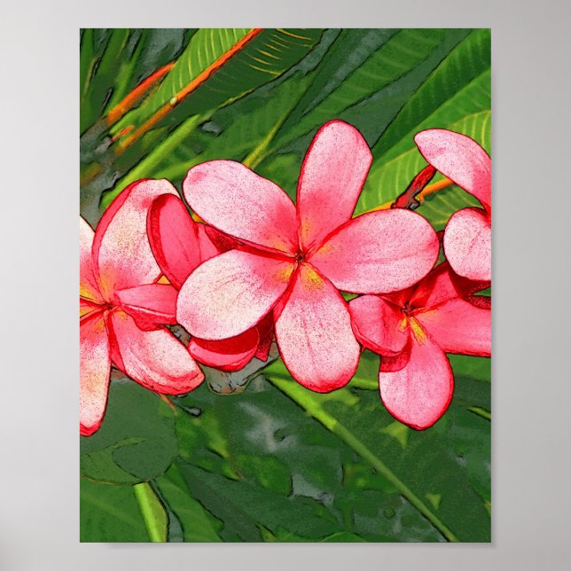 Arte de Frangipani Tropical Rosa (Frente)