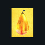 Arte de frutas Golden Pear<br><div class="desc">Cuidada acuarela de pera dorada original arte colores dorados amarillos. Funky y brillante. Hermoso arte original de fruta de ilustracion.</div>