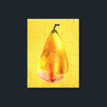 Arte de frutas Golden Pear<br><div class="desc">Cuidada acuarela de pera dorada original arte colores dorados amarillos. Funky y brillante. Hermoso arte original de fruta de ilustracion.</div>