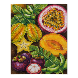 Arte de Frutas Tropicales   Decoración Exótica de 