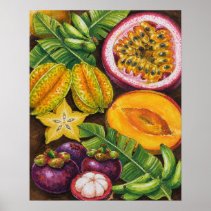 Arte de Frutas Tropicales   Decoración Exótica de 