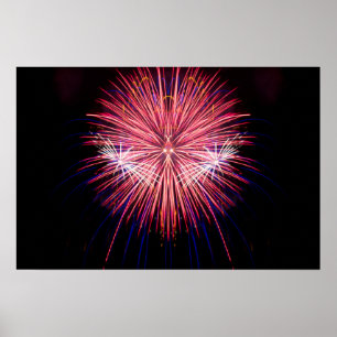 Arte de fuegos artificiales: rojo y blanco