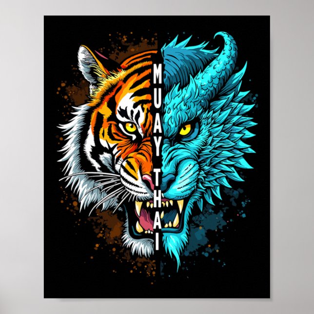 Arte de fusión de tigres tailandeses muay (Frente)