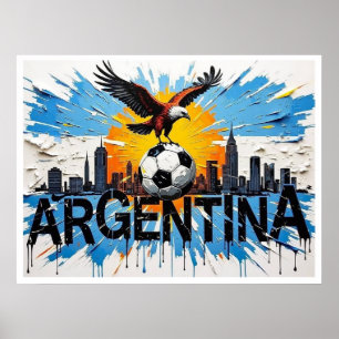 Arte de fútbol de Argentina con estilo de pintura 
