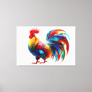 Arte de Gallo Colorido Vibrante