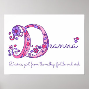arte de garabatos con la inicial D de Deanna signi