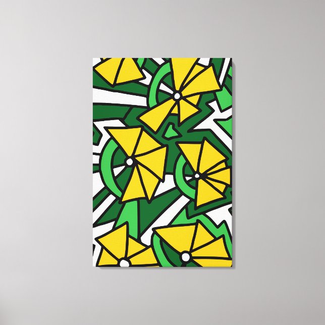 Arte de garabatos de flores amarillas (Anverso)