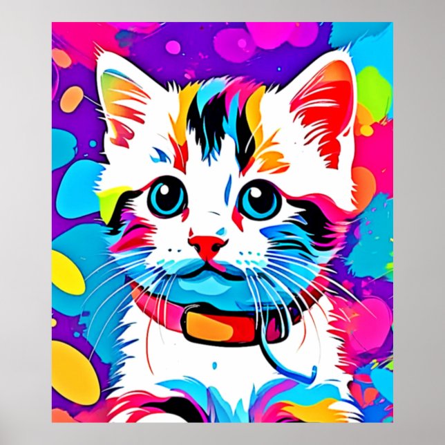Arte de Gatito Colorido (Frente)