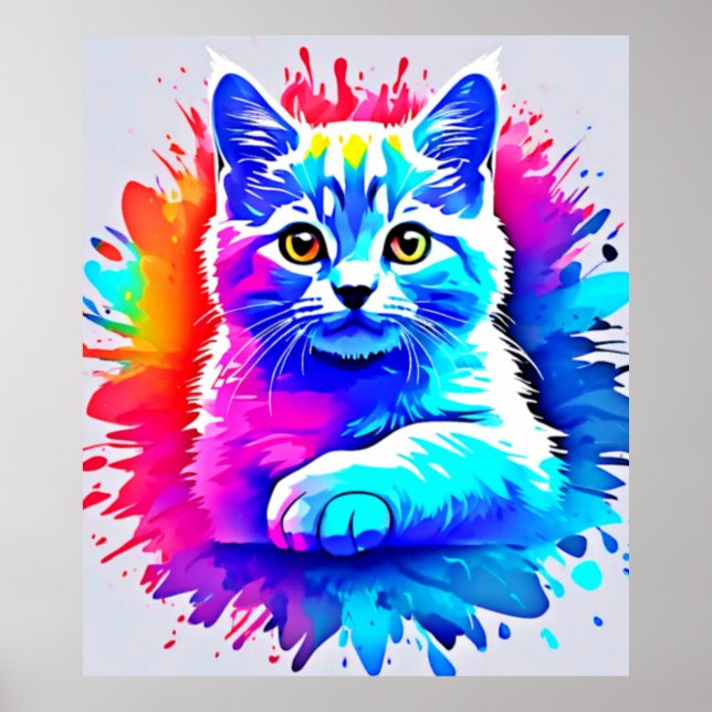Arte de gato colorido (Frente)