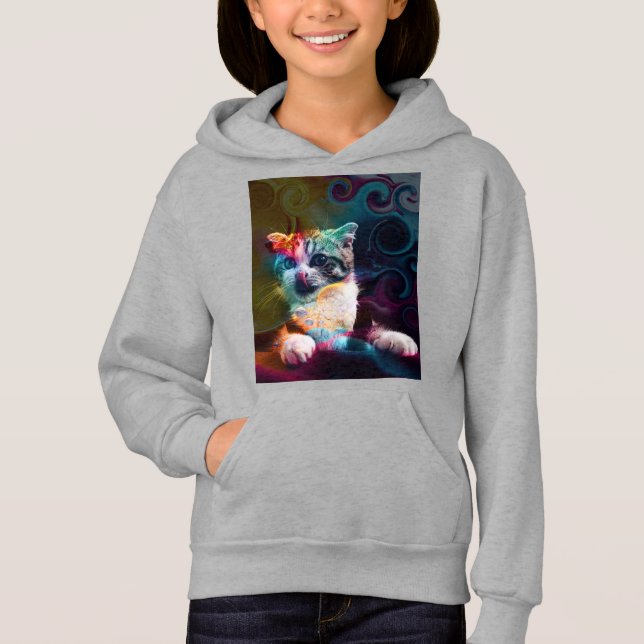 ARTE DE GATO COLORIDO DIVERTIDO DE MODA (Anverso)