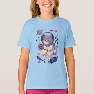 Arte de Gato Cósmico Adorable | Taza y Camiseta de