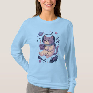 Arte de Gato Cósmico Adorable | Taza y Camiseta de